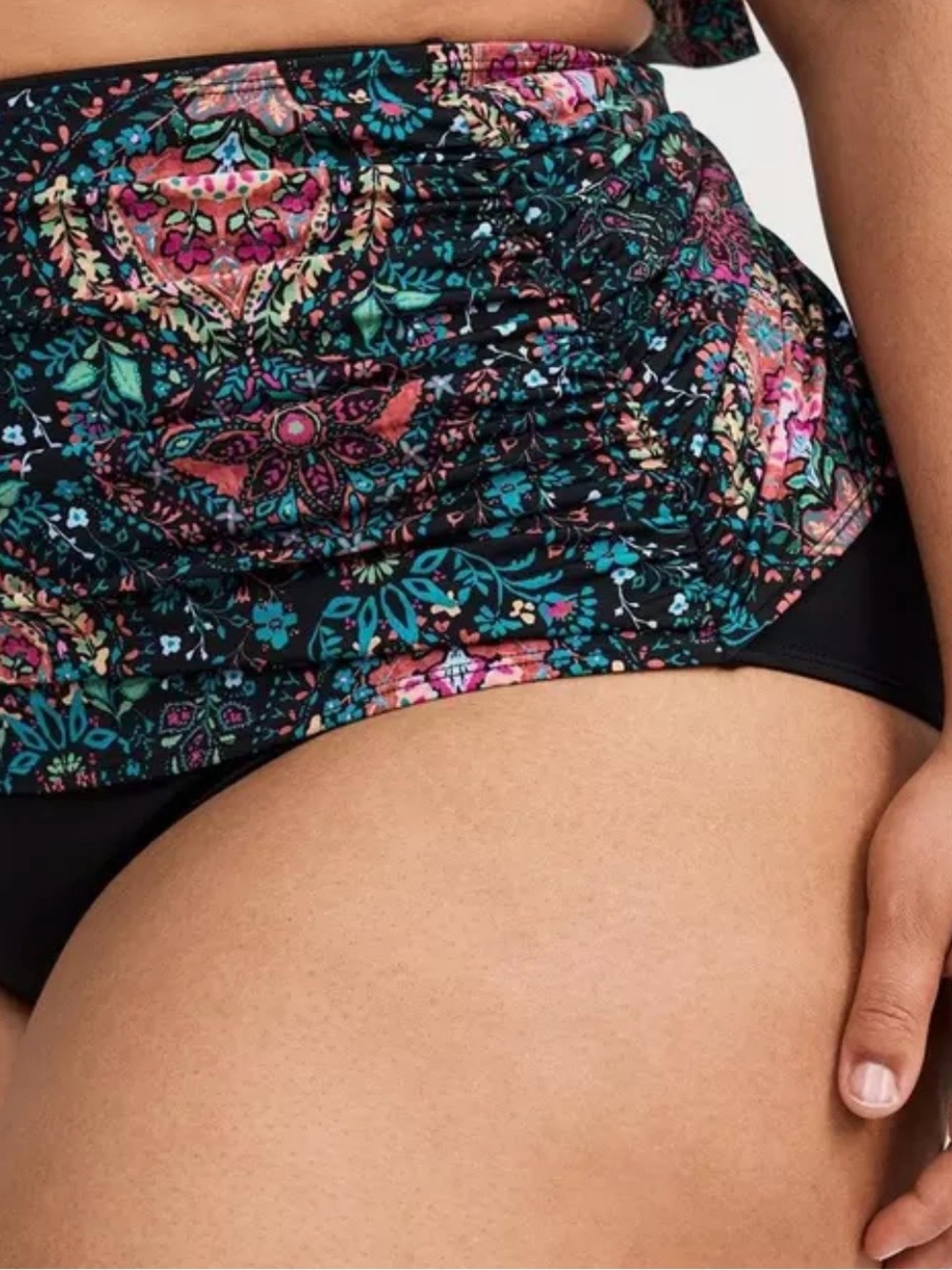 Torrid Asymmetrical Wrap Skirted Swim Brief Size 2
